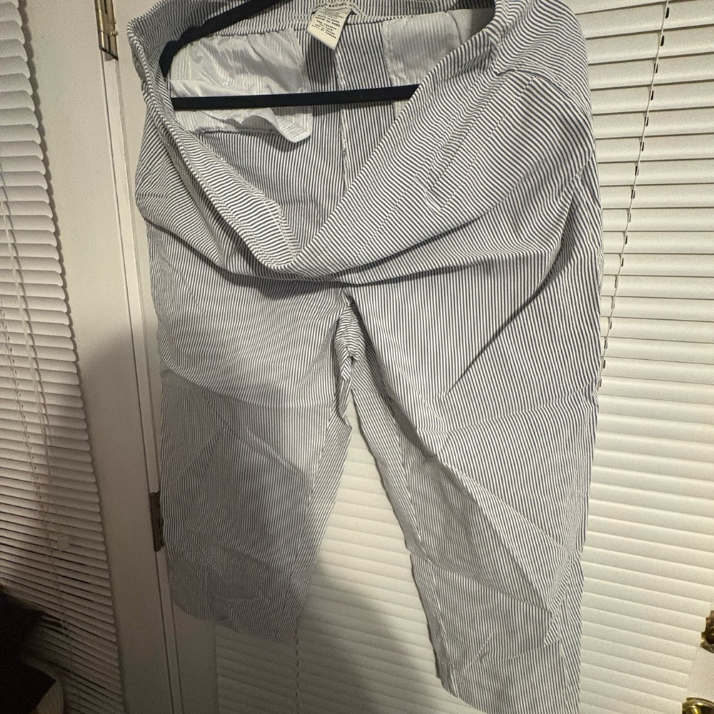 Zac & Rachel Blue and White Striped Cropped Pants